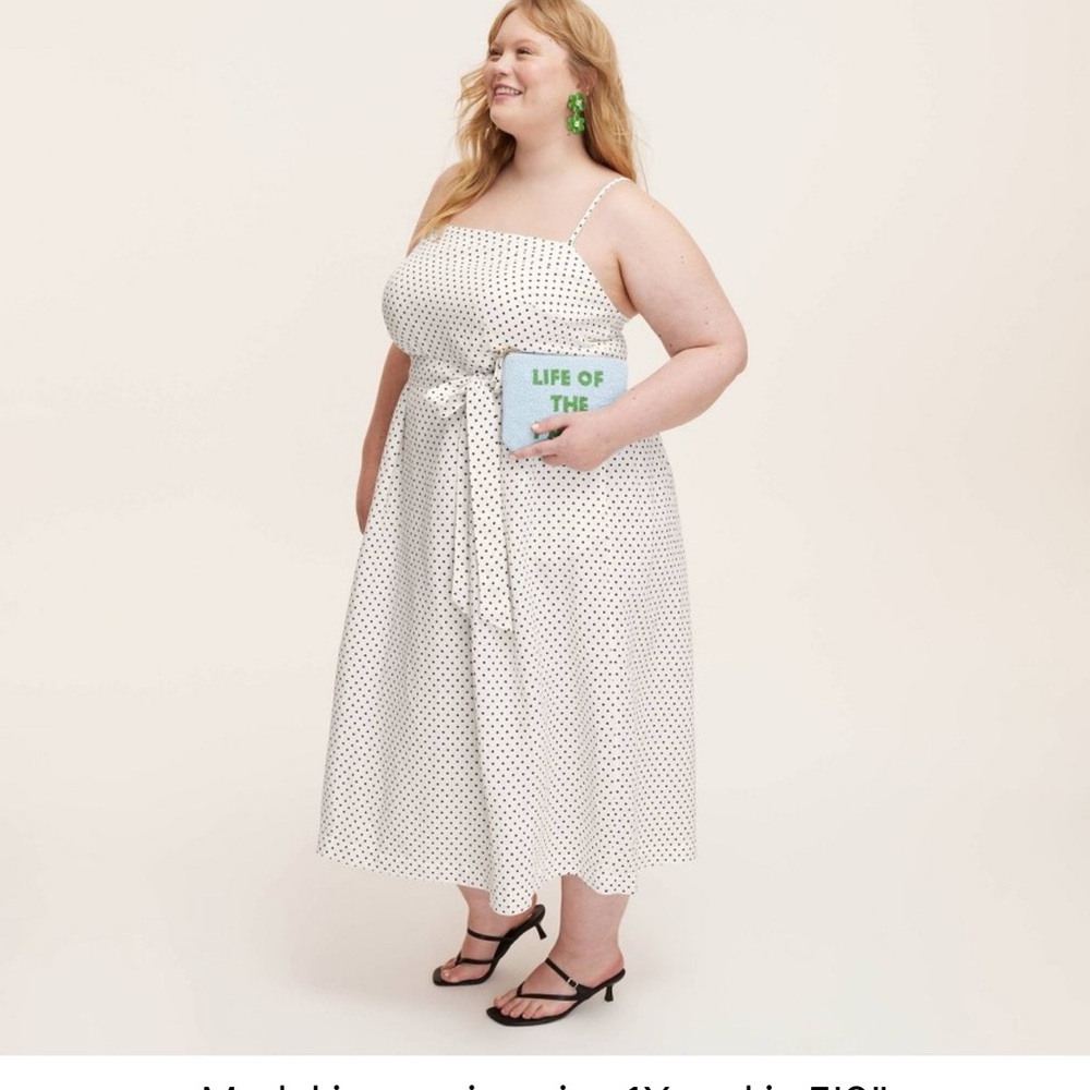 Kate Spade x Target White Polka Dot Midi Dress
